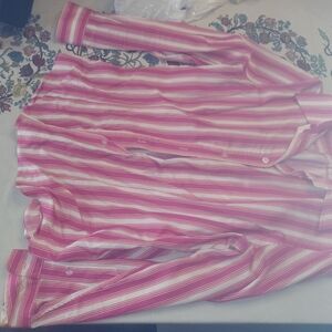 Jones New York Pink and Cream Striped Shirt